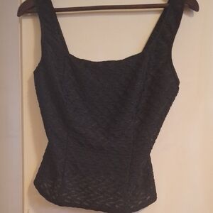 Connected Apparel Black Textured Top